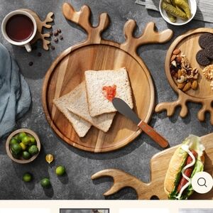 nwt dofira cutting board serving platter acadia wood gift deer moose